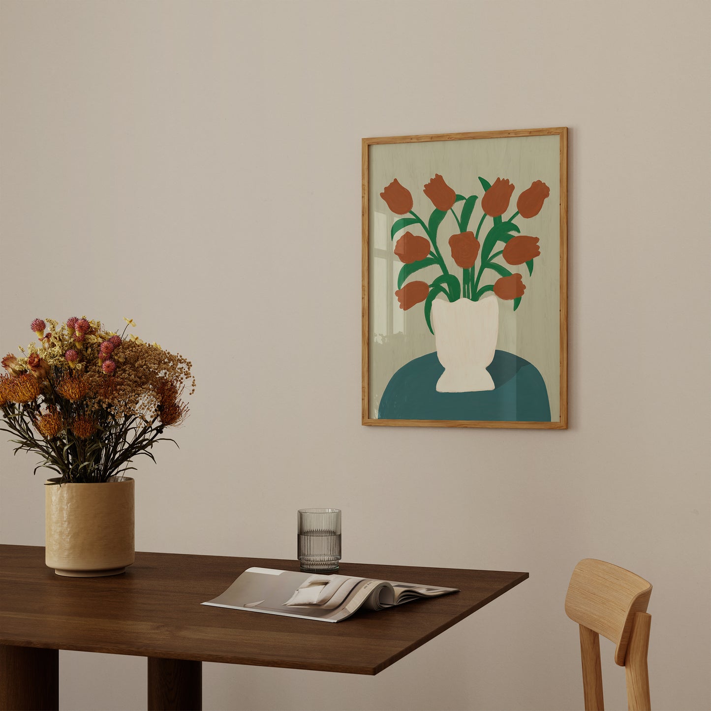 Red Tulips in Vase