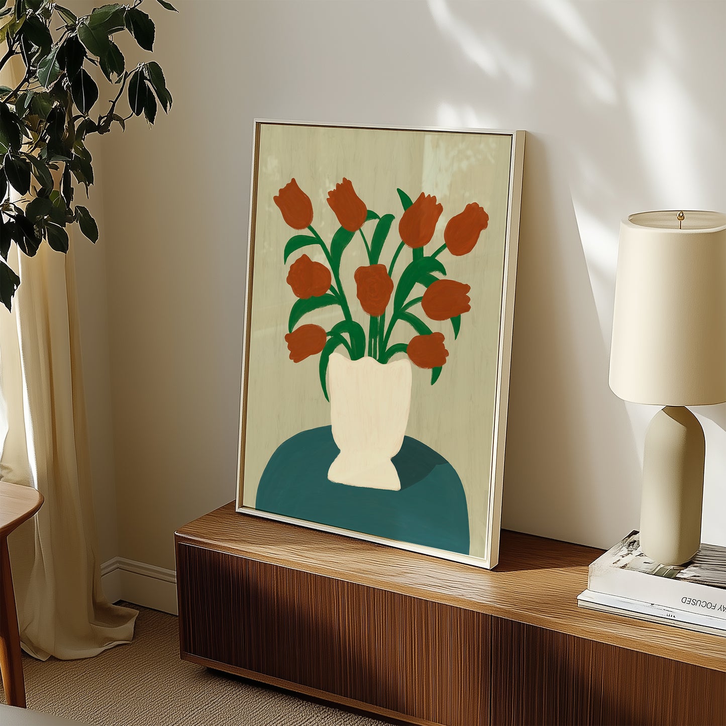 Red Tulips in Vase